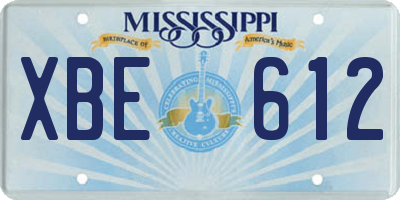 MS license plate XBE612