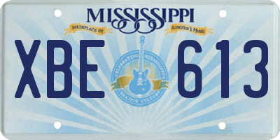 MS license plate XBE613