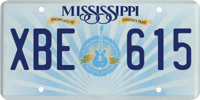 MS license plate XBE615
