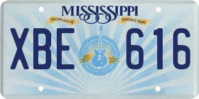 MS license plate XBE616