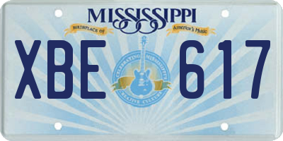 MS license plate XBE617