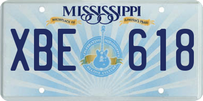 MS license plate XBE618