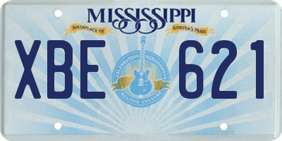 MS license plate XBE621