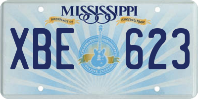 MS license plate XBE623