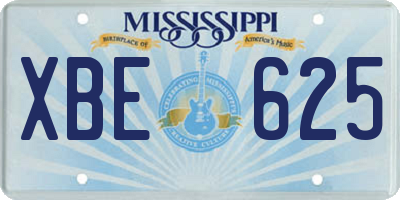 MS license plate XBE625
