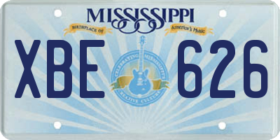 MS license plate XBE626