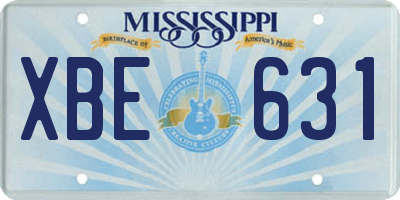 MS license plate XBE631