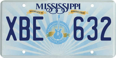 MS license plate XBE632