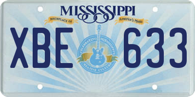 MS license plate XBE633