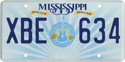 MS license plate XBE634