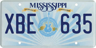 MS license plate XBE635