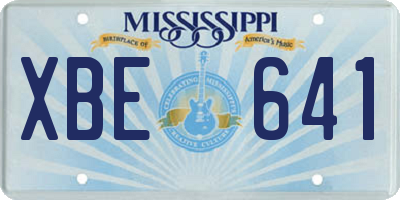 MS license plate XBE641