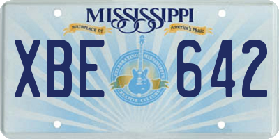 MS license plate XBE642