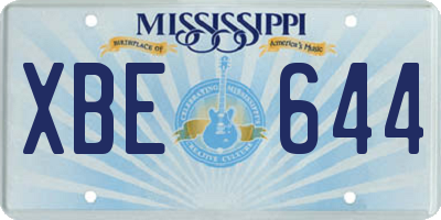 MS license plate XBE644