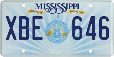 MS license plate XBE646