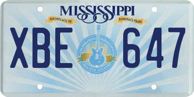 MS license plate XBE647