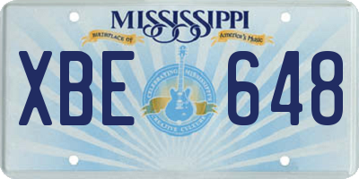 MS license plate XBE648
