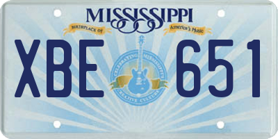 MS license plate XBE651