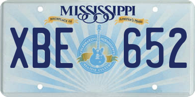 MS license plate XBE652