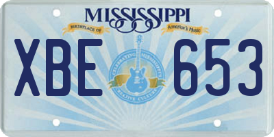 MS license plate XBE653
