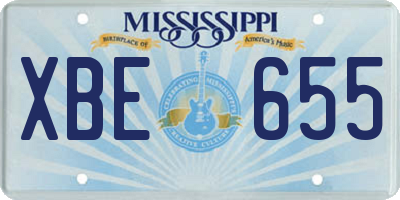 MS license plate XBE655