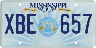 MS license plate XBE657