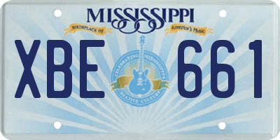 MS license plate XBE661