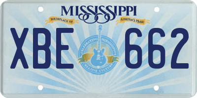 MS license plate XBE662