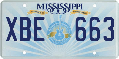 MS license plate XBE663