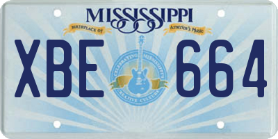 MS license plate XBE664