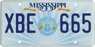 MS license plate XBE665