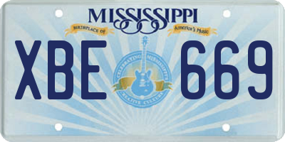 MS license plate XBE669