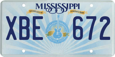 MS license plate XBE672