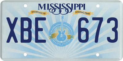 MS license plate XBE673