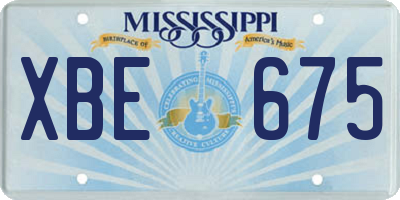 MS license plate XBE675