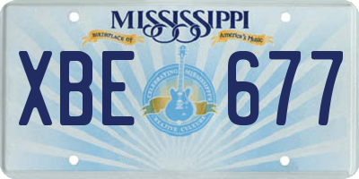 MS license plate XBE677