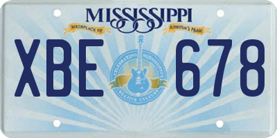 MS license plate XBE678