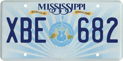 MS license plate XBE682