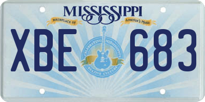 MS license plate XBE683