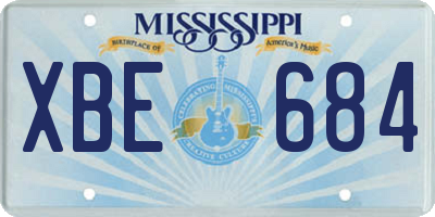 MS license plate XBE684