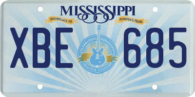MS license plate XBE685