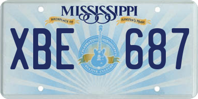 MS license plate XBE687