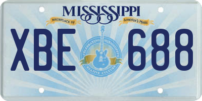 MS license plate XBE688