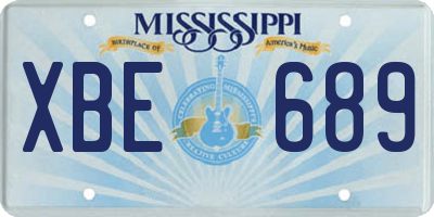 MS license plate XBE689