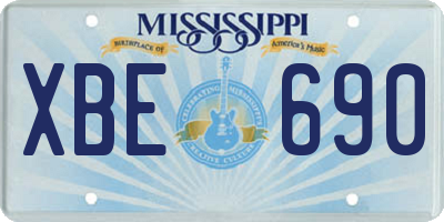 MS license plate XBE690