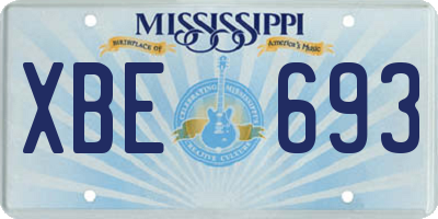 MS license plate XBE693