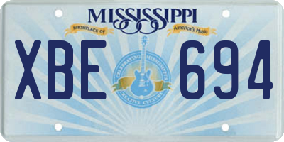 MS license plate XBE694