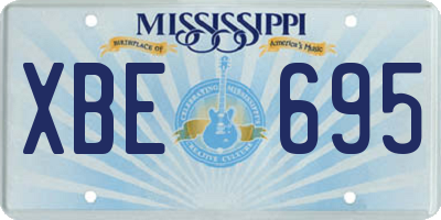 MS license plate XBE695