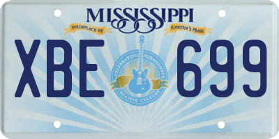 MS license plate XBE699