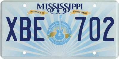 MS license plate XBE702